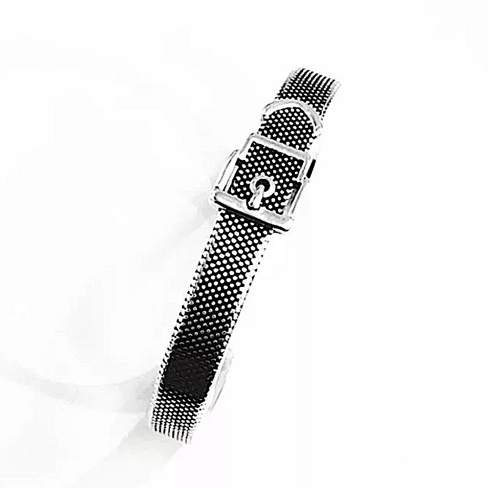 Buckle Sterling Silver Buckle Bangle  Cuff Bracelet - Picture 6 of 6